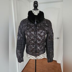 Moncler Women Black Down Jacket Bomber Size 1/S